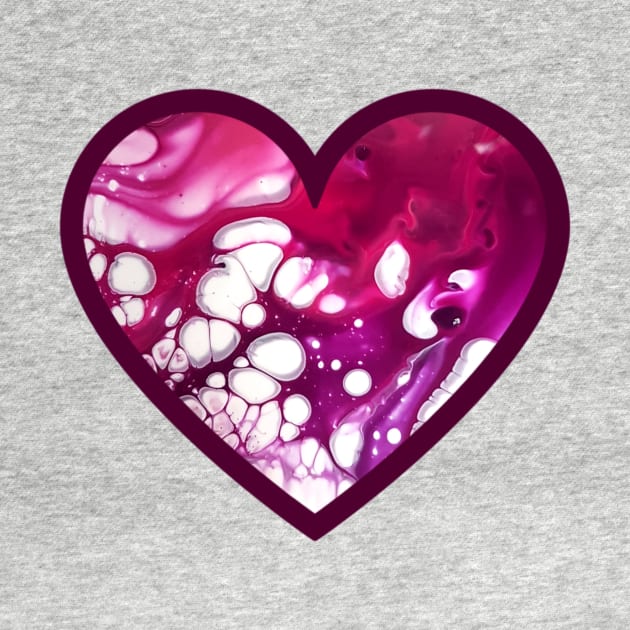 Maroon/Pink Paint Pour Heart by Designs_by_KC